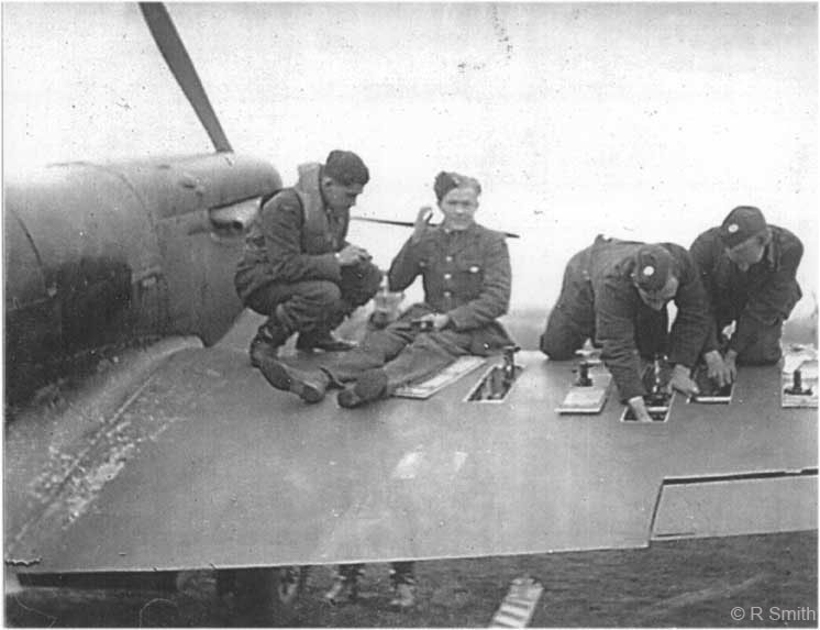 Ground crew preparing a Spitfire